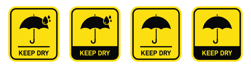 Keep dry label tags icon illustration