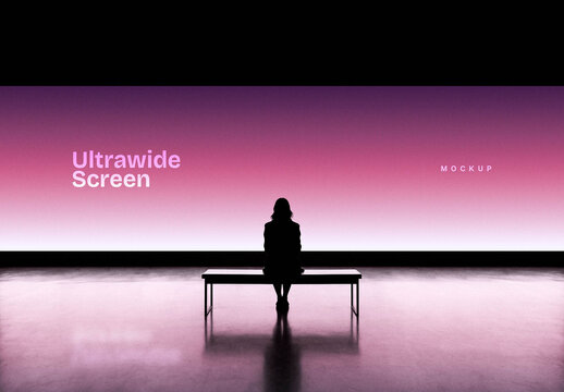 Ultrawide Expo Screen with Bench Mockup