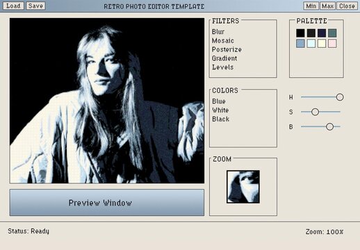 Retro Editor Ui Photo Template Mockup