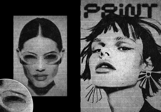 Printed Pattern Poster Photo Effect Mockup