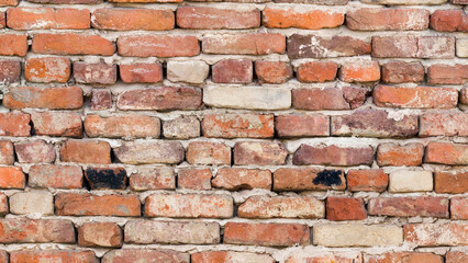 Obraz premium Closeup of old and worn out brick wall.