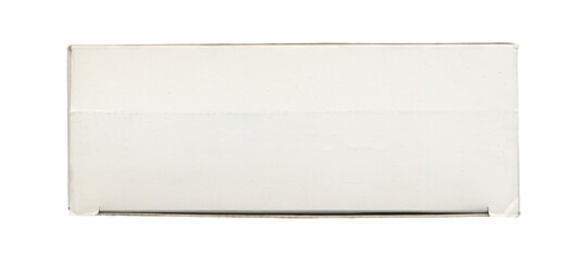 White rectangular carton box top view on transparent background