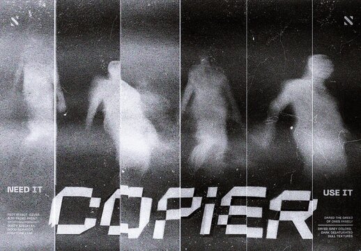 Bad Print Copier Effect Mockup