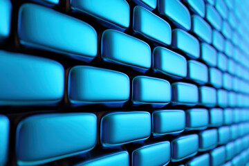 Obraz premium Blue abstract wall technology background digital surface glossy block geometric pattern modern design 3d render bright glow cyber concept gradient light blue modern technology background with