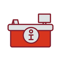 Obraz premium Hotel Front Office Icon Design