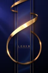 Golden lines on blue elegant background © d1sk
