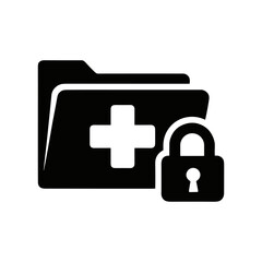 Obraz premium Medical data privacy icon. Vector illustration for healthcare security