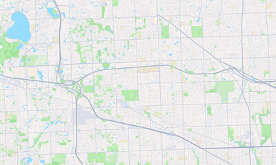 Obraz premium Farmington Hills Michigan map