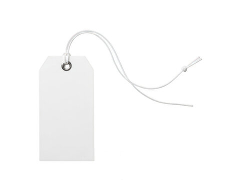 Blank price tag with string isolated on transparent background