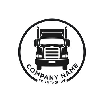 Black and White Truck Logo Design.