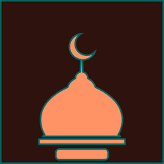 Ramadan Mosque Icon Minimal Design