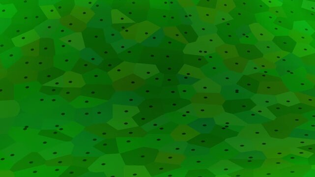 Abstract geometric green pattern with dark dots, forming a unique texture