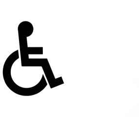Icon of a person in a wheelchair, symbolizing accessibility and disability