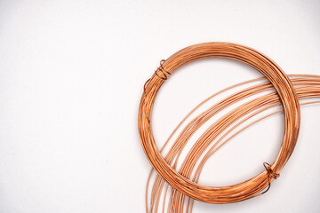 Shiny Copper Wire Arranged in Circular Shape