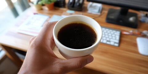 a cup of black coffee