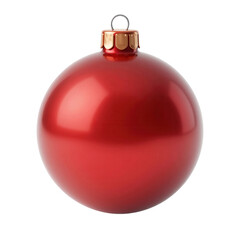 Glossy Red Christmas Ornament Isolated