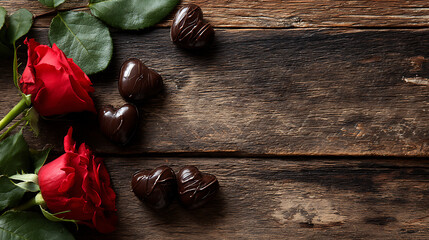 red rose and chocolate