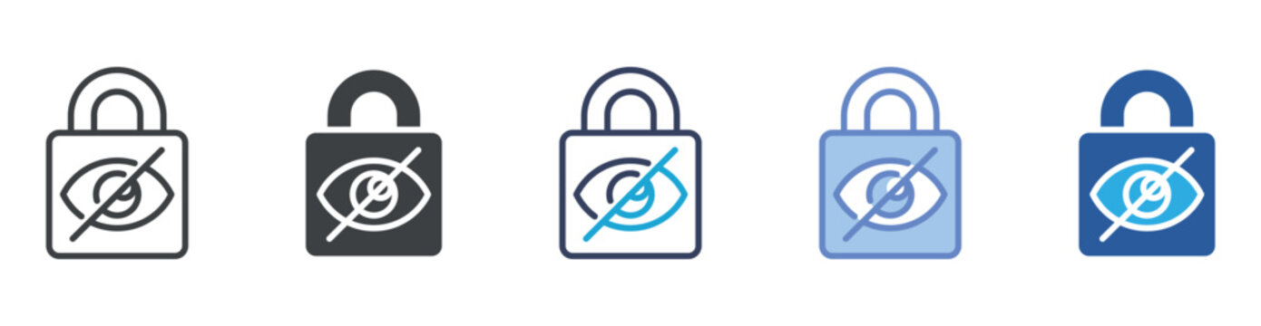 Privacy icon set multiple style collection