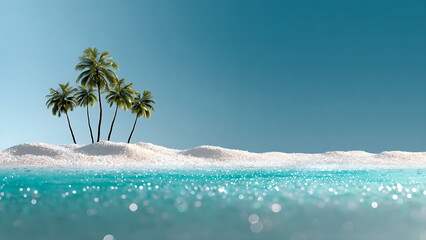 picture of a white sand beach and coconut trees