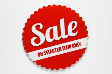 A red sale badge with a white banner indicating a discount on selected items only.