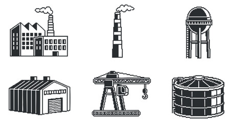 Fototapeta premium A collection of artistic icons featuring a paint palette, musical notes, a film clapperboard, a camera, a sculpture, and theater masks in black and white vector style, ideal for creative projects