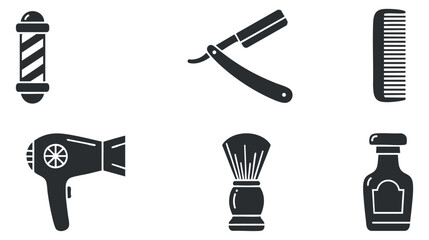 Obraz premium A set of eight bicycle icons in black minimalist vector style, ideal for cycling-related design projects and branding