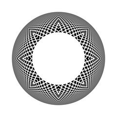 Abstract Geometric Symmetrical Radial Pattern with 3D Illusion Effect for Circle Frame. 