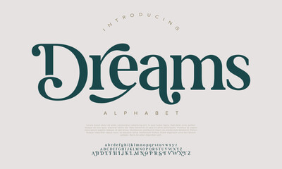 Obraz premium Abstract Fashion logo alphabet. Minimal modern urban fonts for logo, brand etc. Typography typeface uppercase lowercase and number. vector illustration 