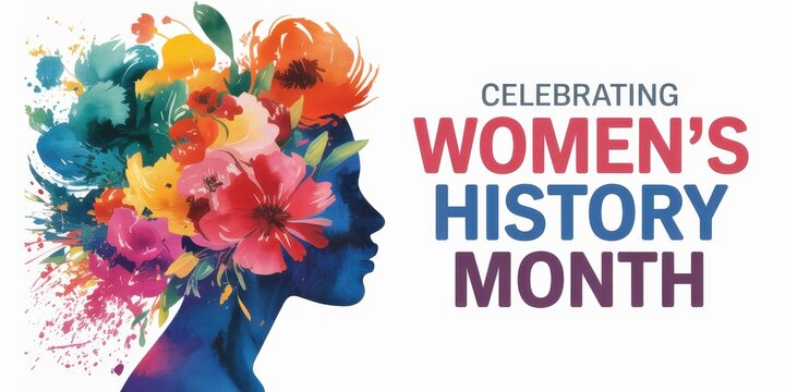 Celebrating women's history month with vibrant floral silhouette