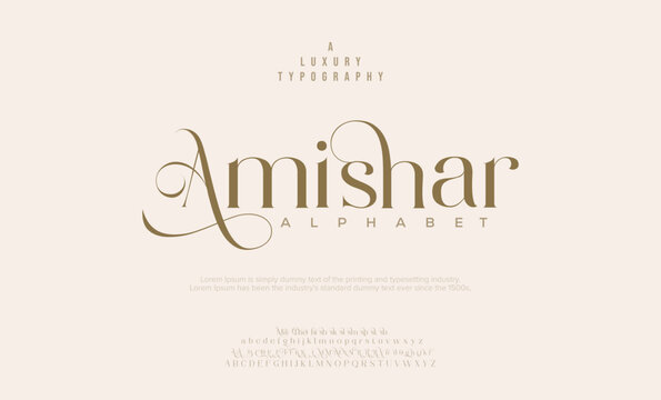 Elegant Logo Font, luxury, wedding, modern, beauty font. Classic Lettering Minimal Fashion Designs. Typography modern serif fonts regular decorative vintage concept. vector illustration

