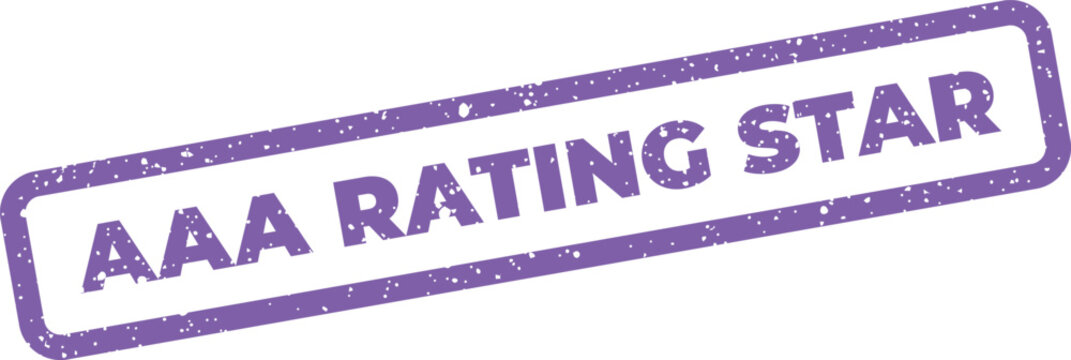 A rectangular distressed stamp with AAA RATING STAR text, symbolizing top tier performance and outstanding achievement or recognition
