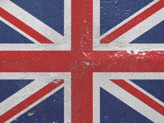 Fototapeta premium British Union Jack flag on the old wall