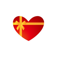 リボンのついたハートのイラスト