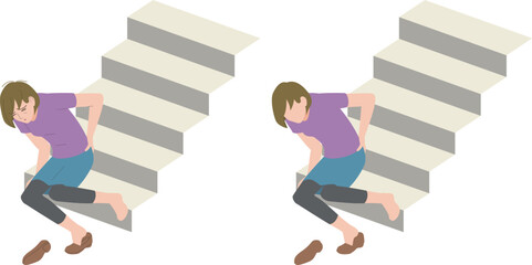 段から落ちて脚腰を痛めた女性