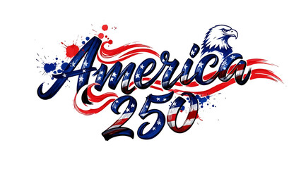 America 250 logo with eagle and patriotic colors