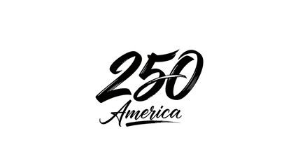 Logo for 250 america with stylized text and colors