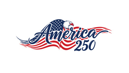 America 250 logo with eagle and flag design