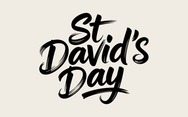 St david's day celebration with black text