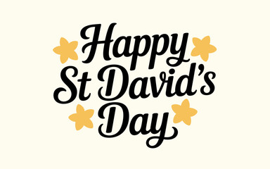 Happy st david's day celebration with yellow stars