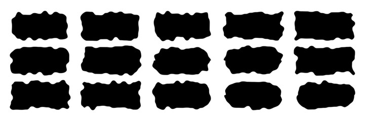 Wavy organic rectangle abstract shape, minimal modern design for branding, posters, social media, packaging, backgrounds. Clean trendy geometric element for contemporary layouts, vector illustration