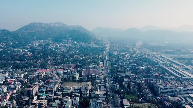 aerial view of the Guwahati city