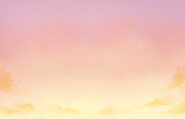 柔らかいグラデーションの夕焼け空と雲の風景