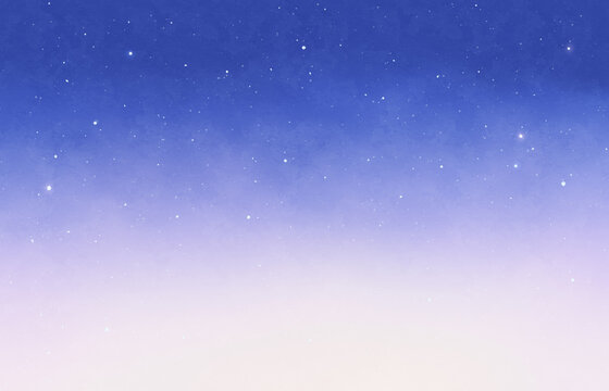 星空の水彩背景　青　紫　グラデーション