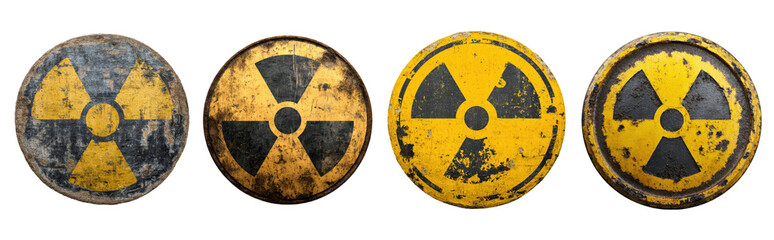 set of dirty radiation signsl isolated on transparent background