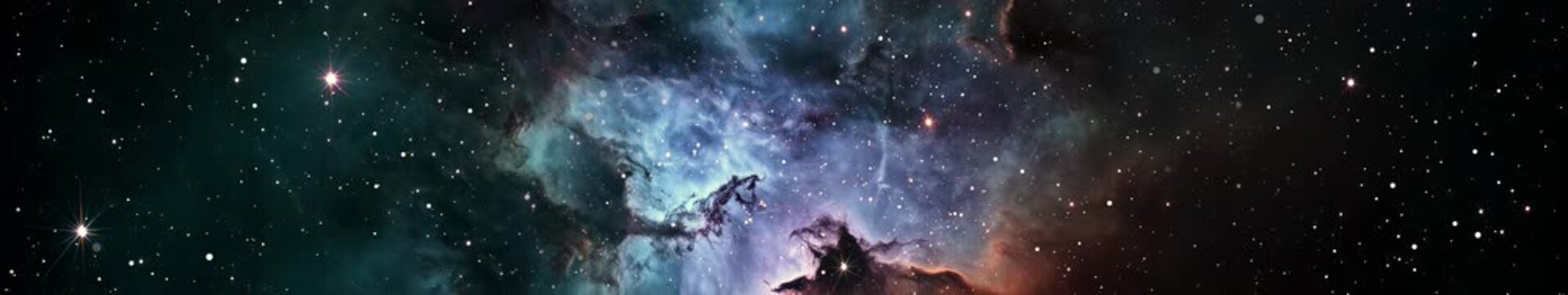 Interstellar Nebula Glow Wide Seamless Loop Background