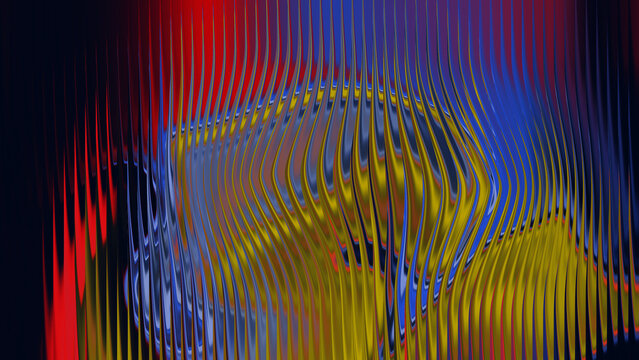 Vibrant Wavy Lines in Red Blue and Yellow Abstract Background