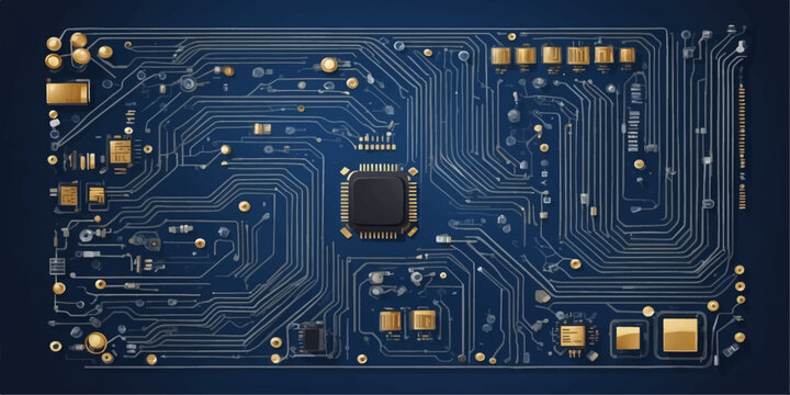 An electronic circuit board with a processor and connected components used in computer technology