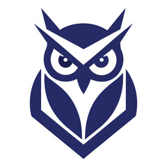 Obraz premium Minimal Futuristic Owl Icon Premium Vector