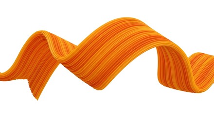 Vibrant orange ribbon unfurls