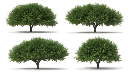 Four trees with different shapes